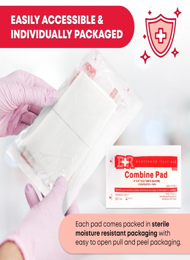 إيفر ريدي فيرست آيد ضمادات معقمة للبطن - ضمادات شاش طبي مغلفة بشكل فردي، ضمادات شاش غير لاصقة، ضمادات للبطن 5 × 9 بوصة، ضمادات للبطن، ضمادات غير لاصقة للجروح، 5 × 9 بوصة - 20 قطعة - Image 4